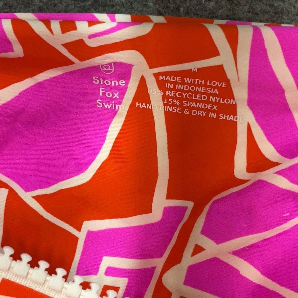 NWT Stone Fox Swim Vibrant Pink and Orange Rafa One Piece - Picture 3 of 3